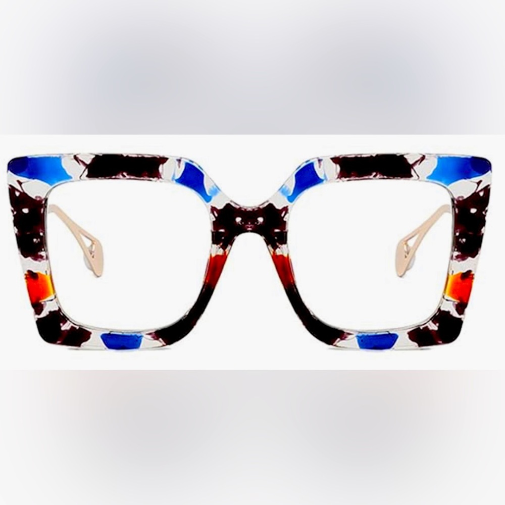 Oversized multi colored cat eye glasses